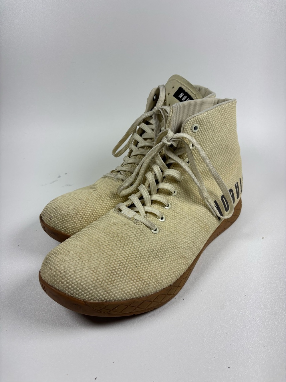 NOBULL Men’s High-Top Canvas Sneakers in Natural/Tan with Gum Sole -13